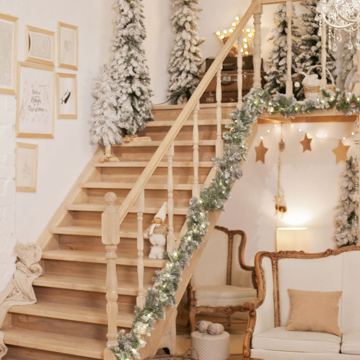 christmas garland on staircase|christmas garland on staircase|christmas garland swagged on staircase|autumn garland
