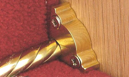 SOLID BRASS Side-fix Brackets for Rods without Finials Stair Rods