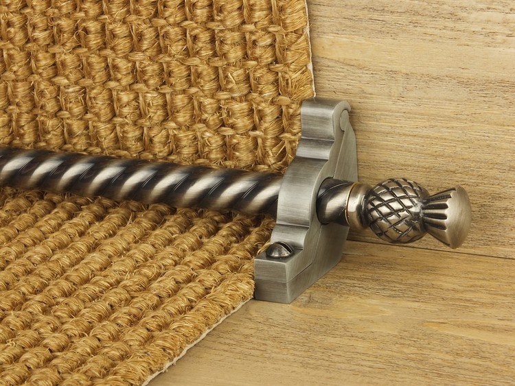 Pewter and nickel stair rod
