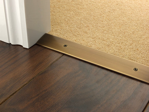 Door bar antique brass cover for laminate to carpet