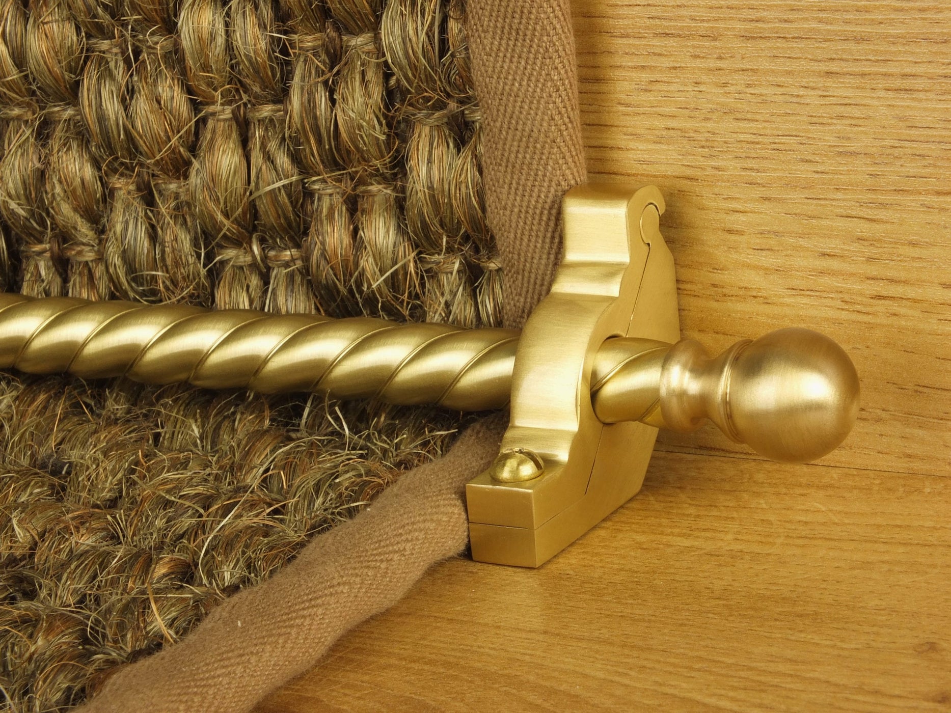Balladeer Stair Rods - Satin Brass | Stair Rods Direct