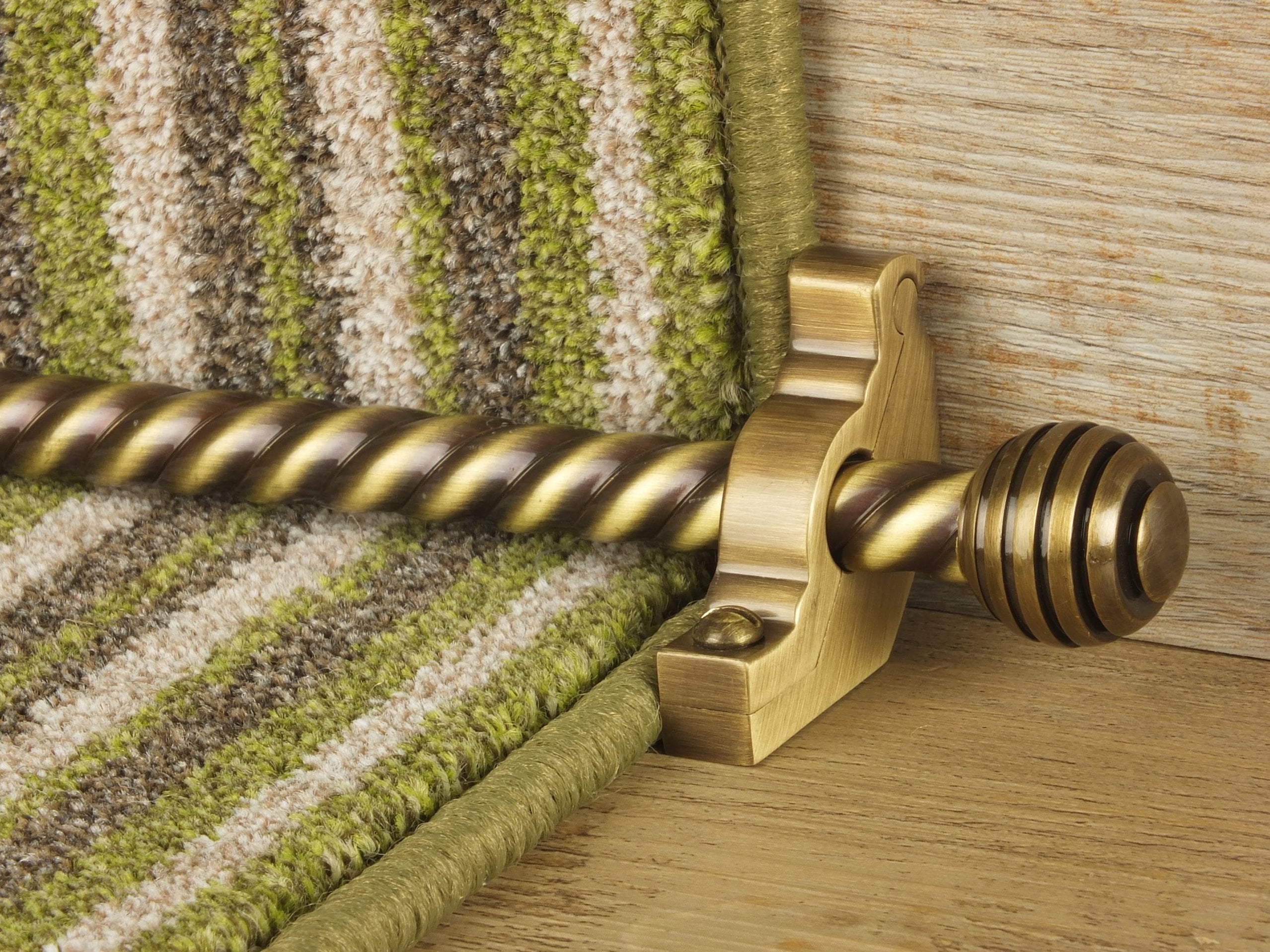 Sphere Stair Rods - Contemporary Antique Brass Finish