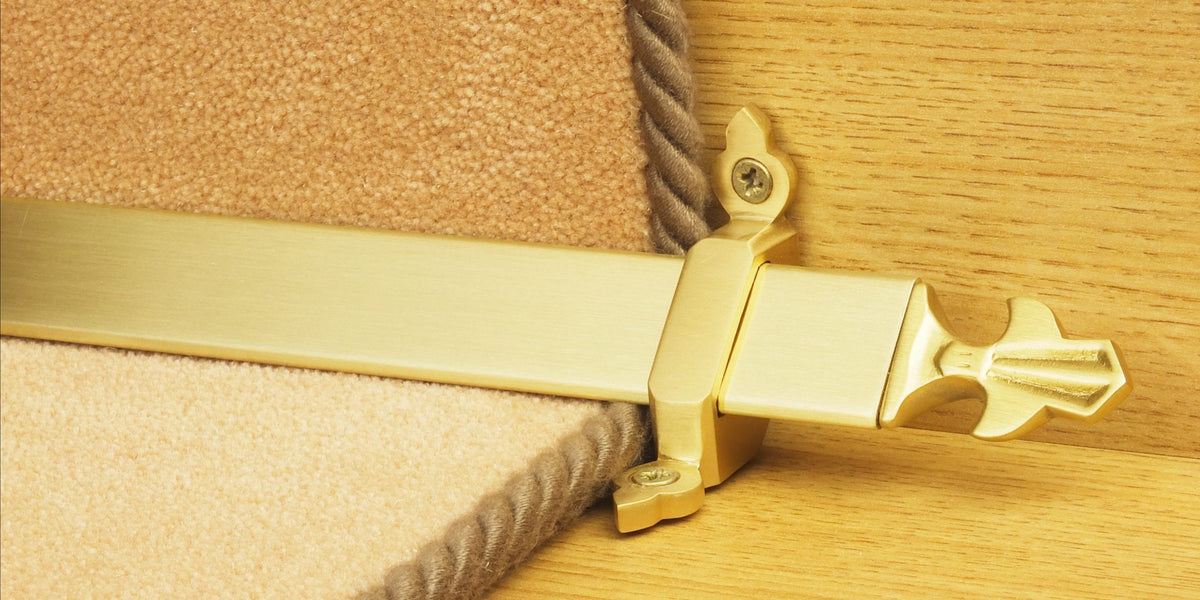 Louis Stair Rods in Satin Brass | Decorative Stair Accessories