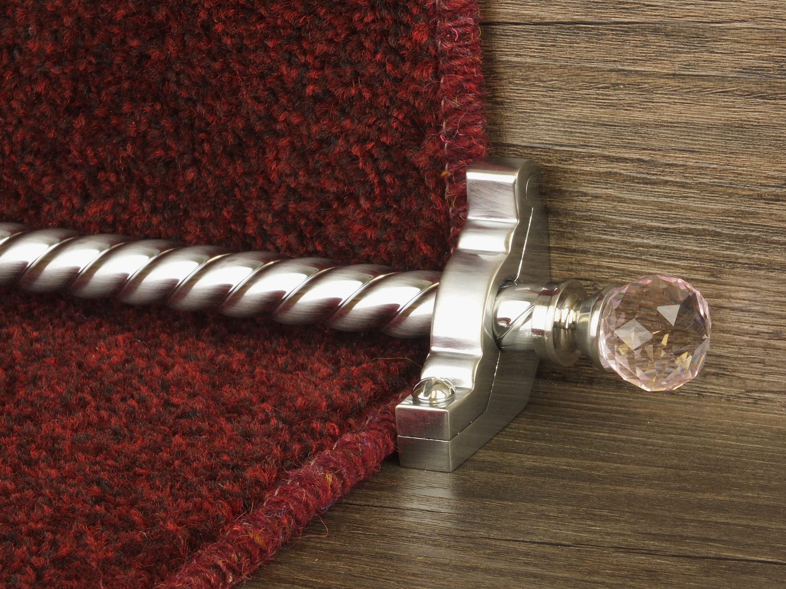 Crystal Rose Stair Rods in Brushed Chrome | Stair Accessory