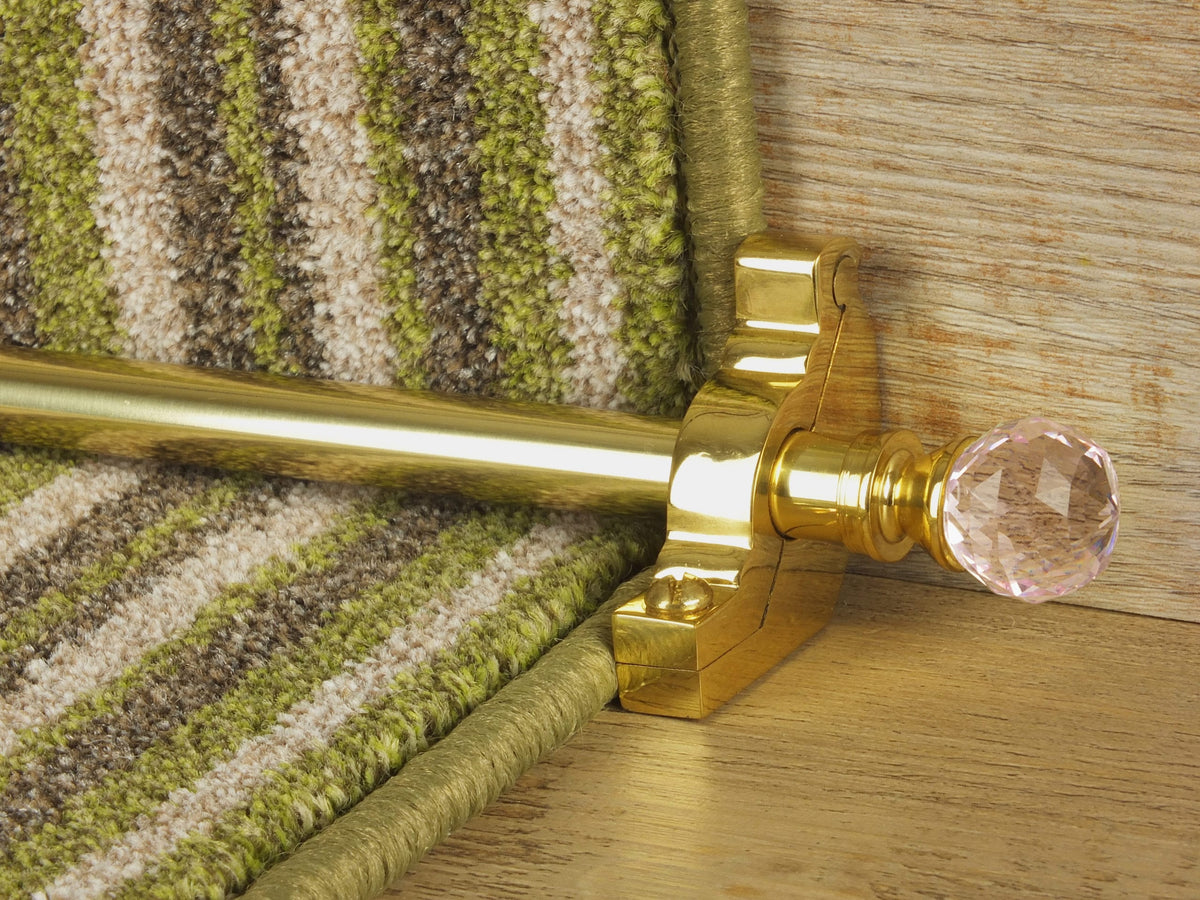 Rose Stair Rods in Polished Brass | Quality Stair Accessory