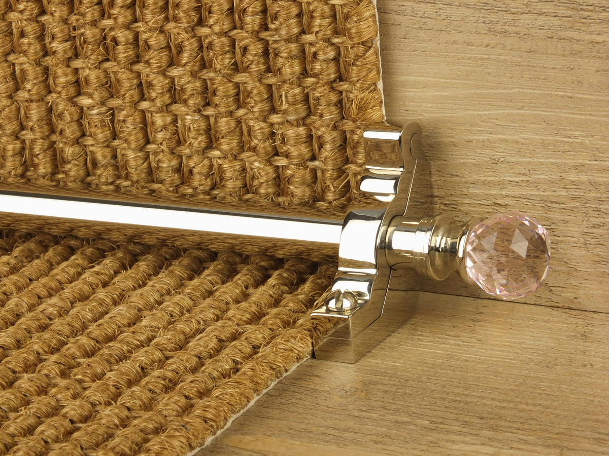 Rod Rose Rose Stair Rods in Polished Nickel | Floral Finial Stair Accessory