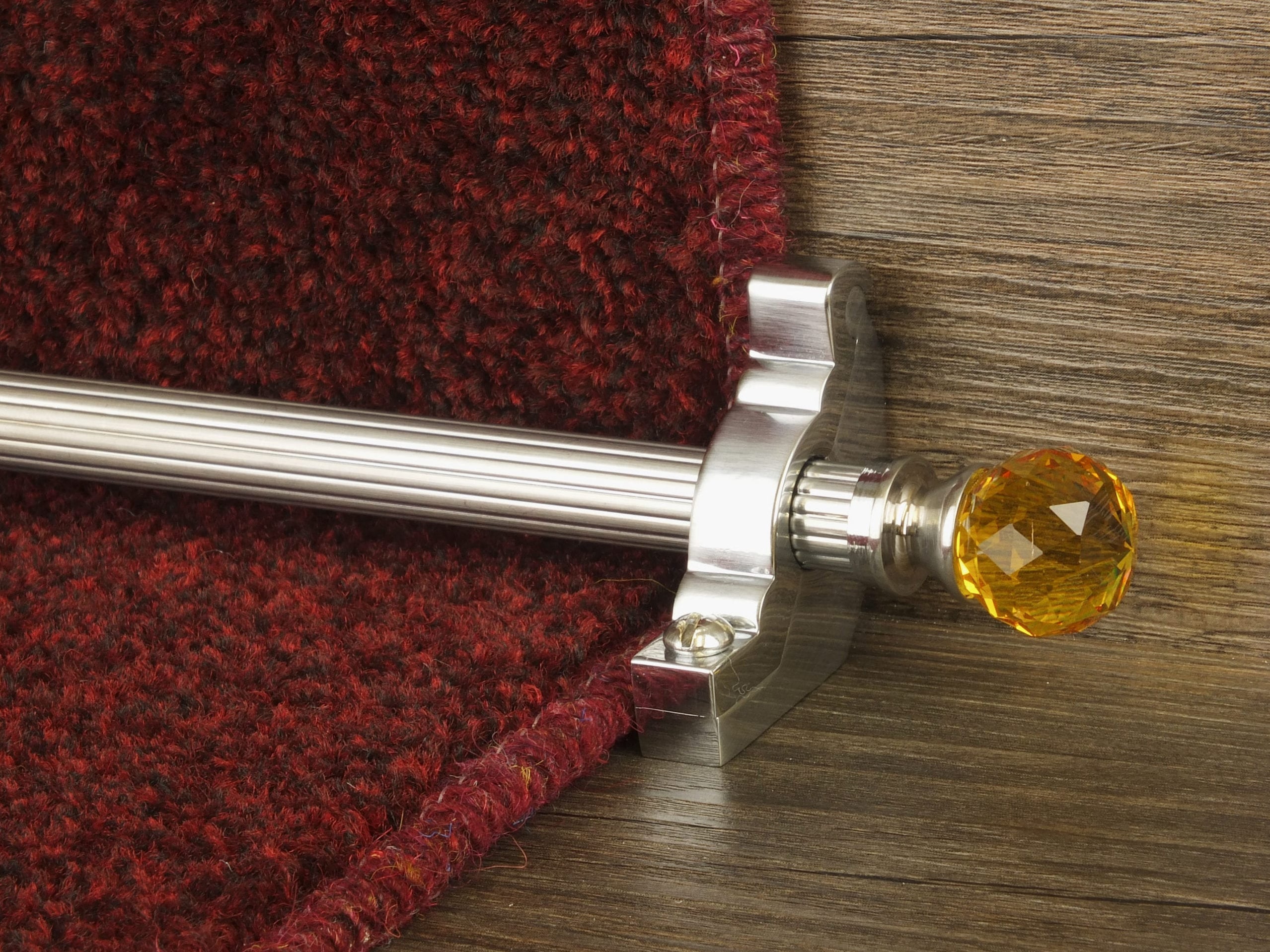 Amber Stair Rod - Brushed Chrome | Stair Rods Direct