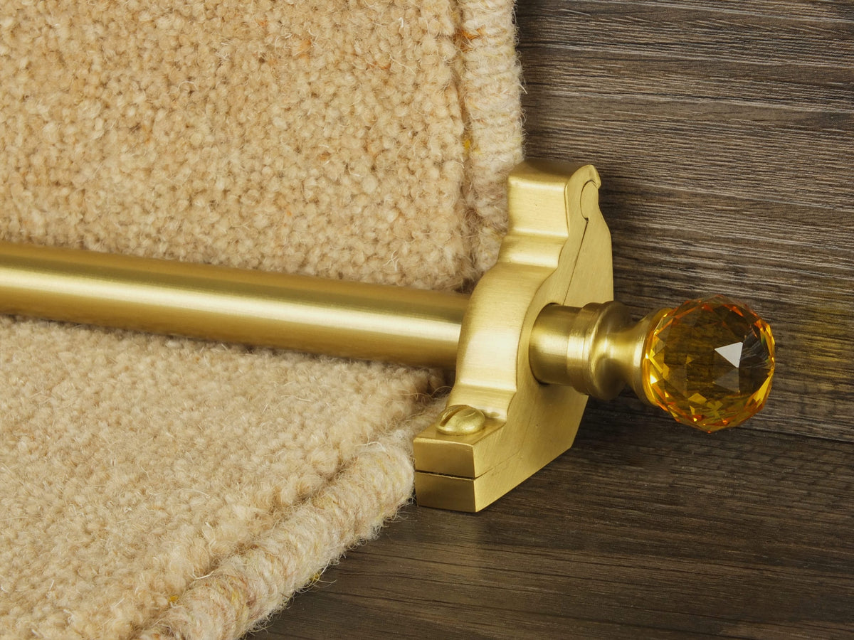 Amber Stair Rods in Satin Brass | Premium Staircase Decoration