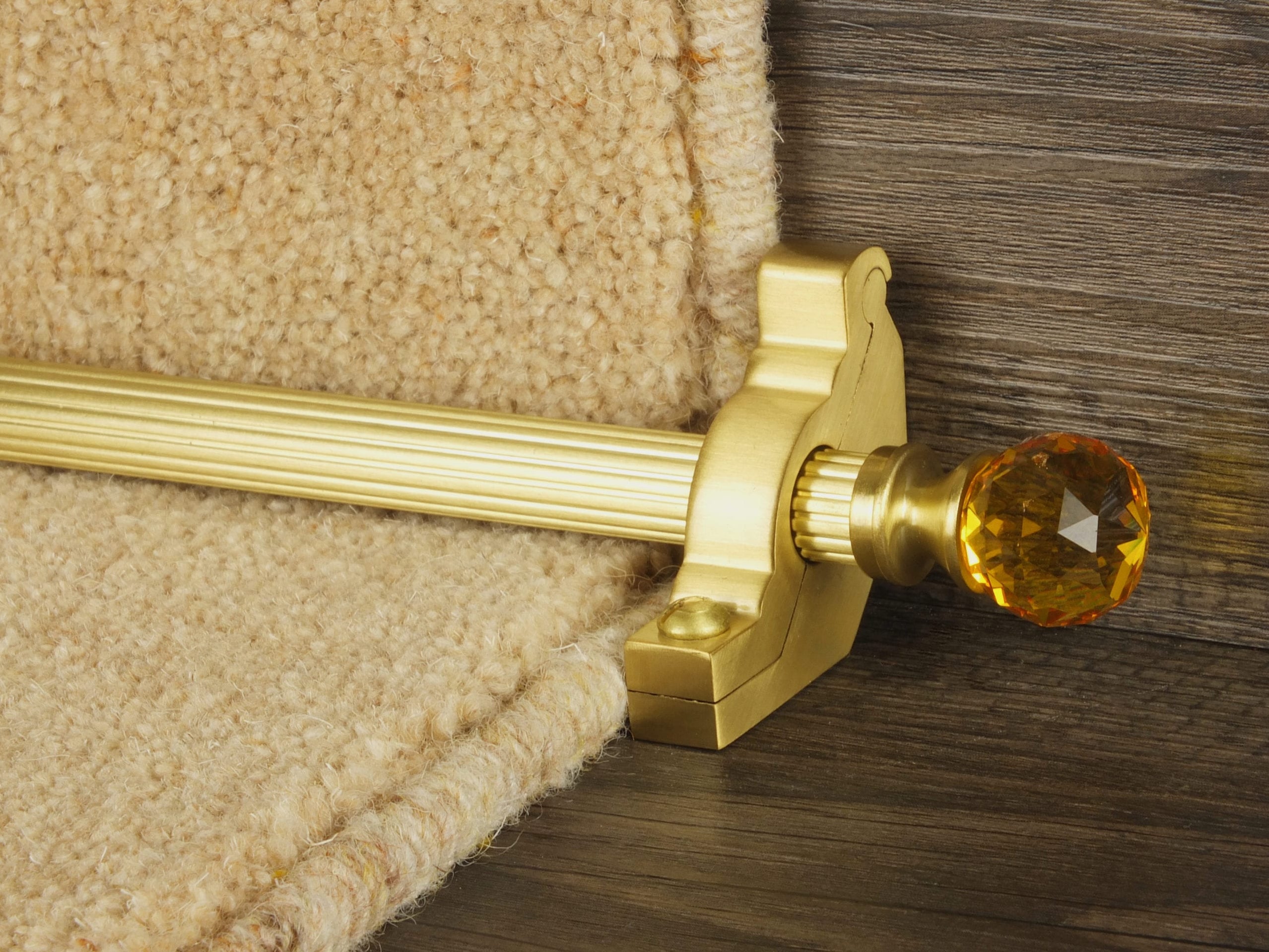 Amber Stair Rods in Satin Brass | Premium Staircase Decoration