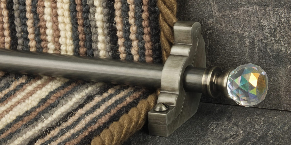 Rainbow Stair Rods in Pewter | Elegant Crystal Stair Accent