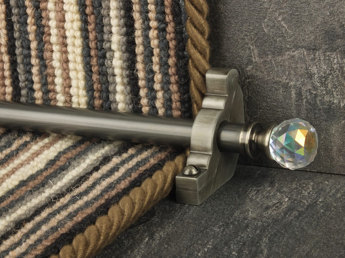 Triangular Stair Rods Rainbow Stair Rods in Pewter | Elegant Crystal Stair Accent