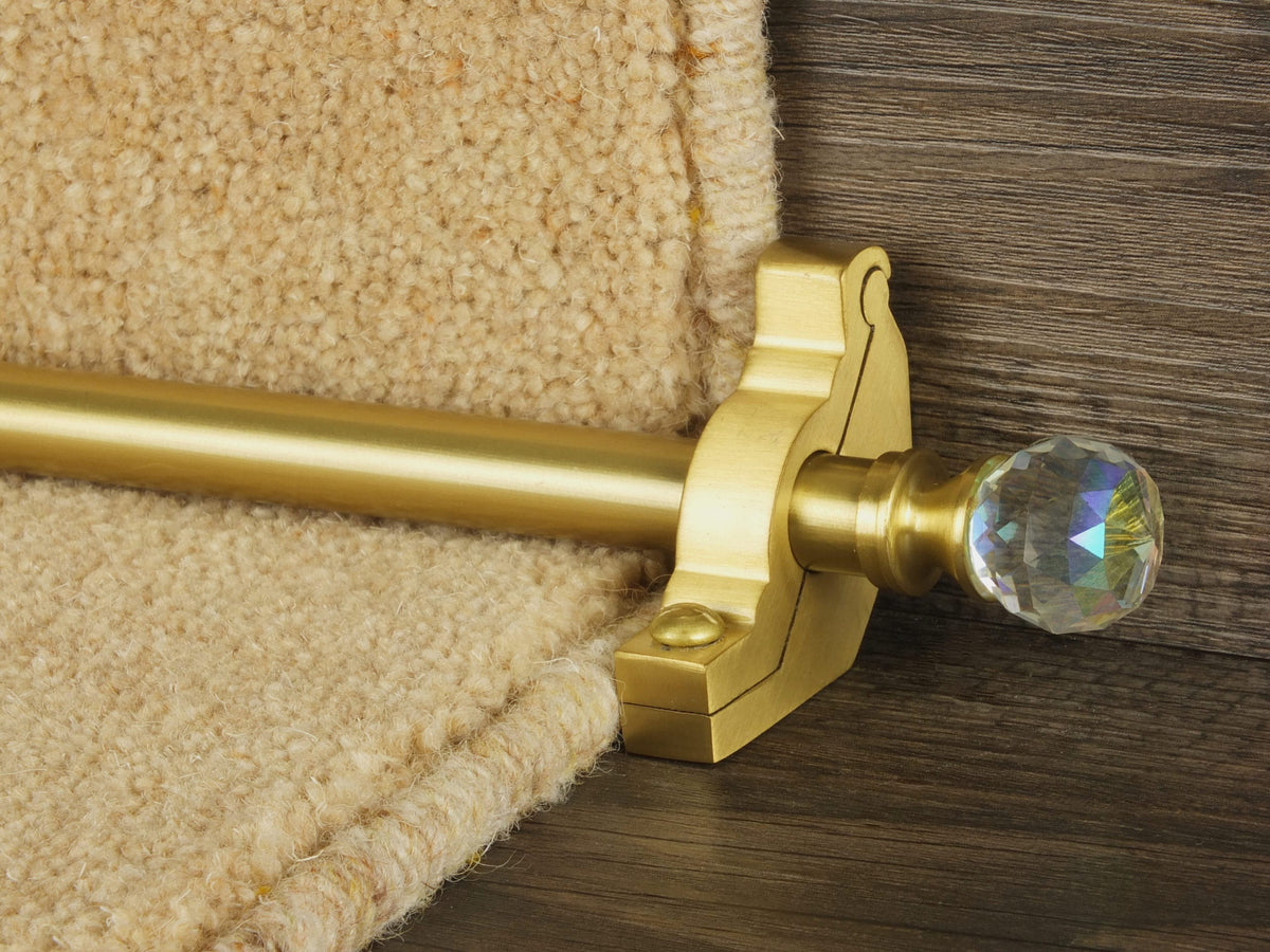 Rainbow Stair Rods in Satin Brass | Premium Staircase Decoration