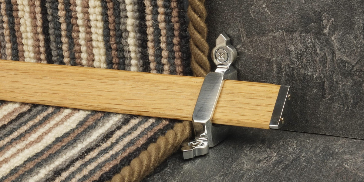 Tudor Stair Rods in Light Brushed Chrome | Quality Stair Accessory