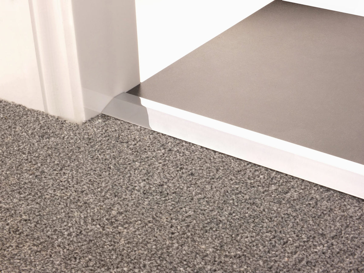 Premier Compression Ramp in Chrome | Smooth Join for Uneven Floors