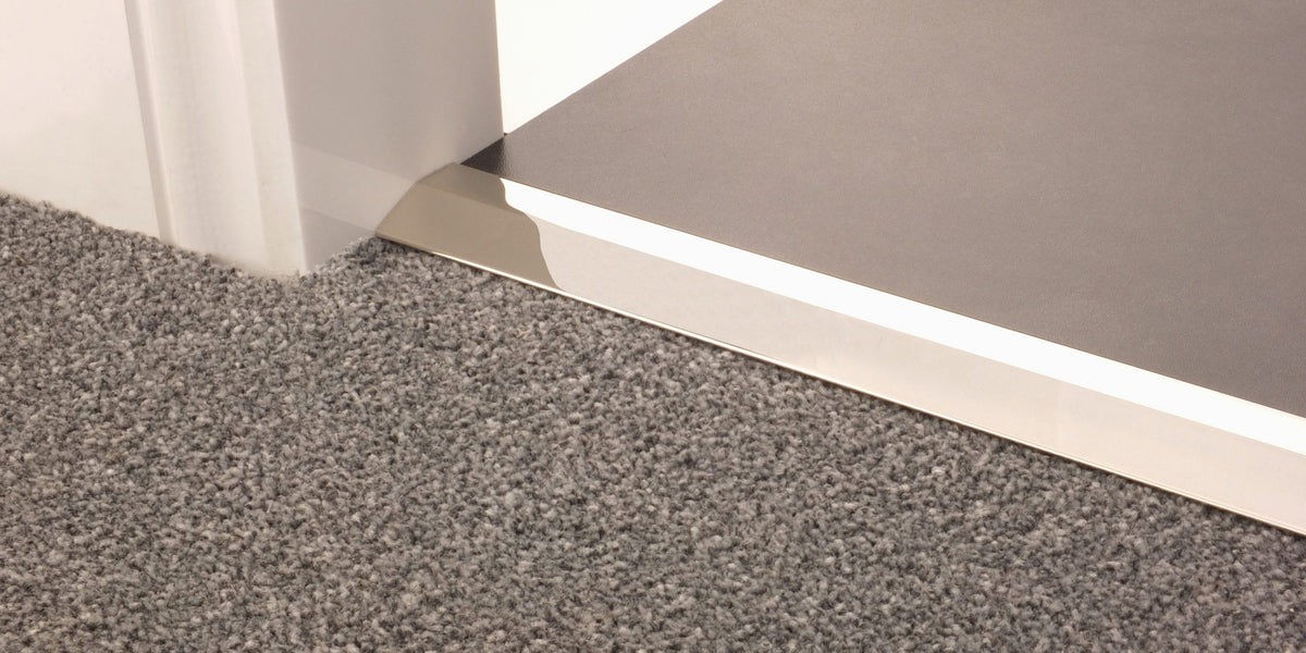 Premier Compression Ramp in Polished Nickel | Level Join for Uneven Floor
