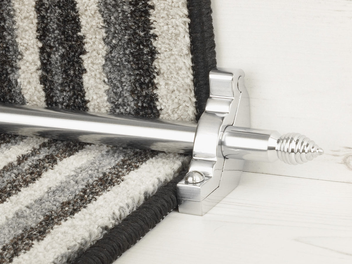 Chatsworth Stair Rods in Brushed Chrome | Premium Staircase Decoration