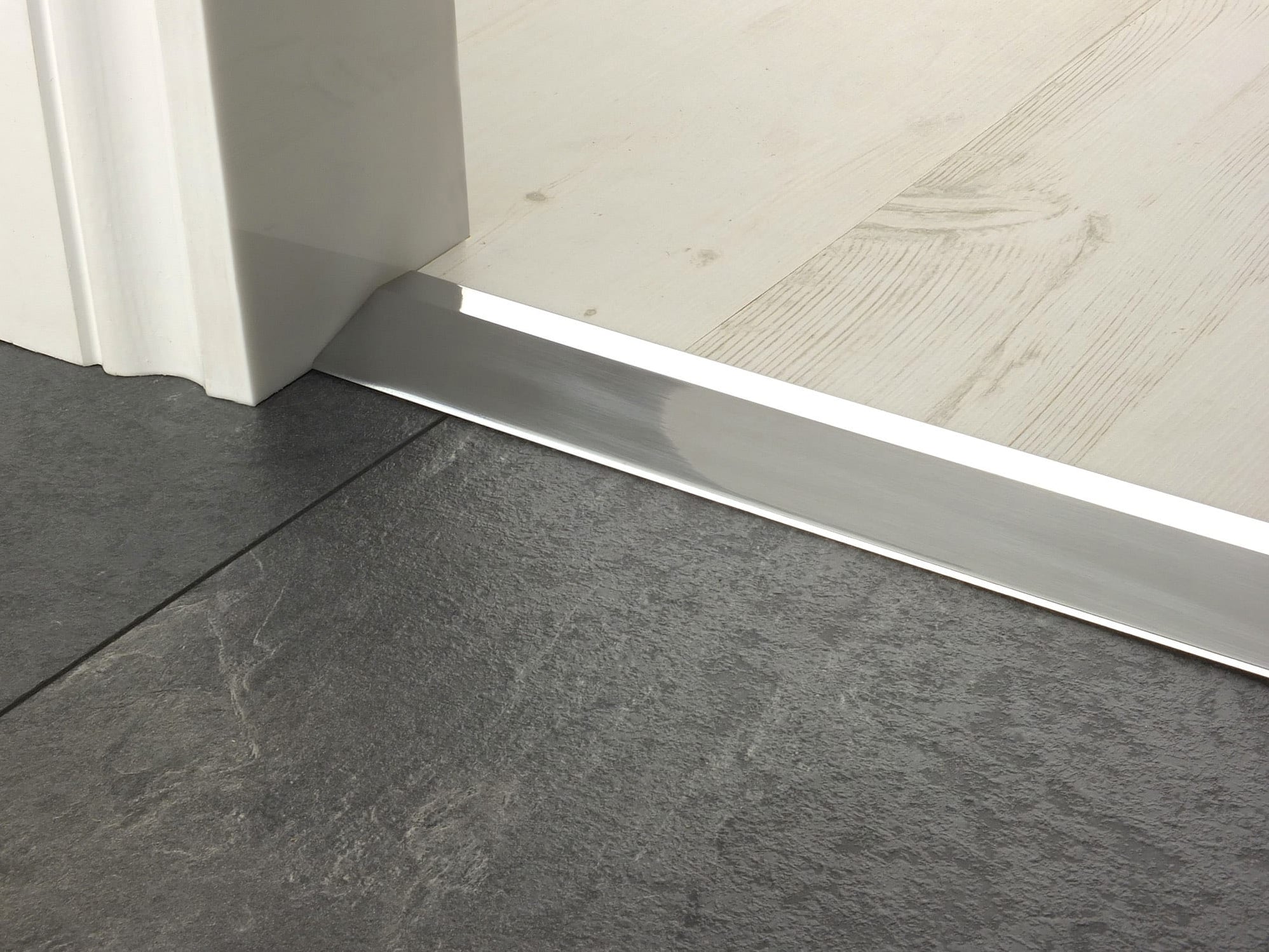 Brass Tile Ramp Premier Ramps Brushed Chrome | Smart Brass Floor Ramp