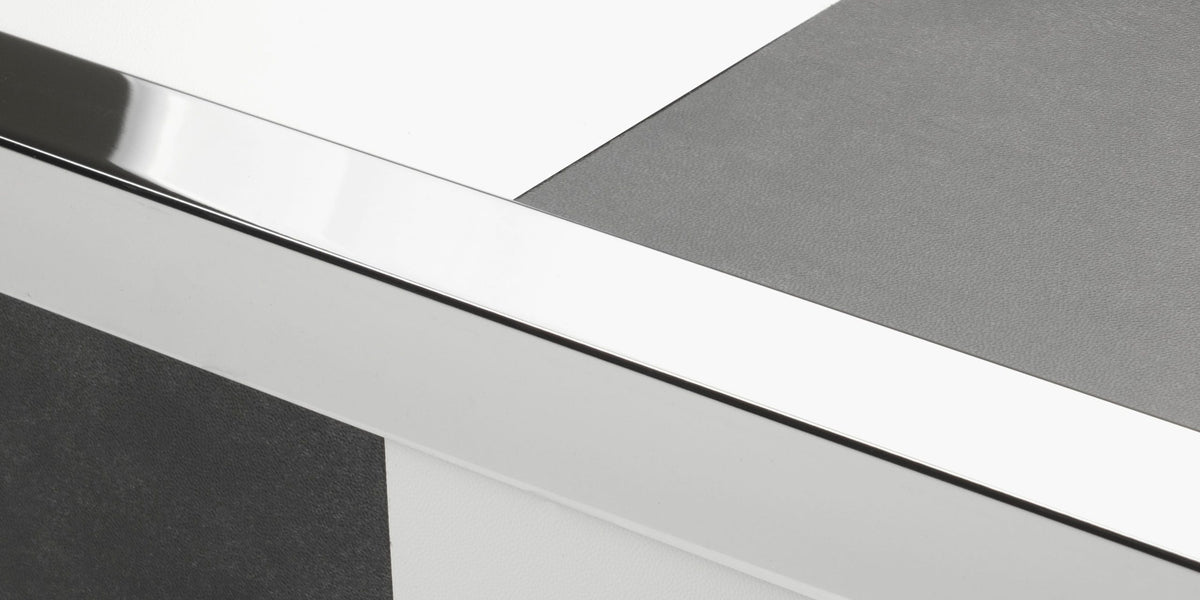 Premier Wide Lip Angle Edge in Chrome | Threshold Transition Strip