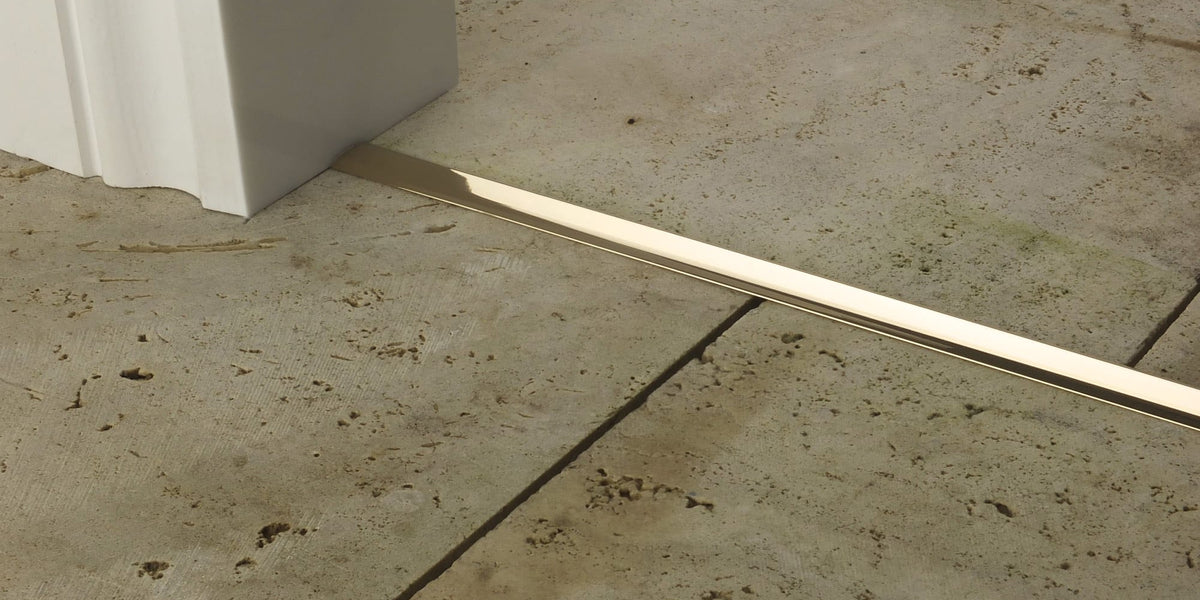 Premier T Bar Door Threshold in Polished Brass | Stair Rods Direct