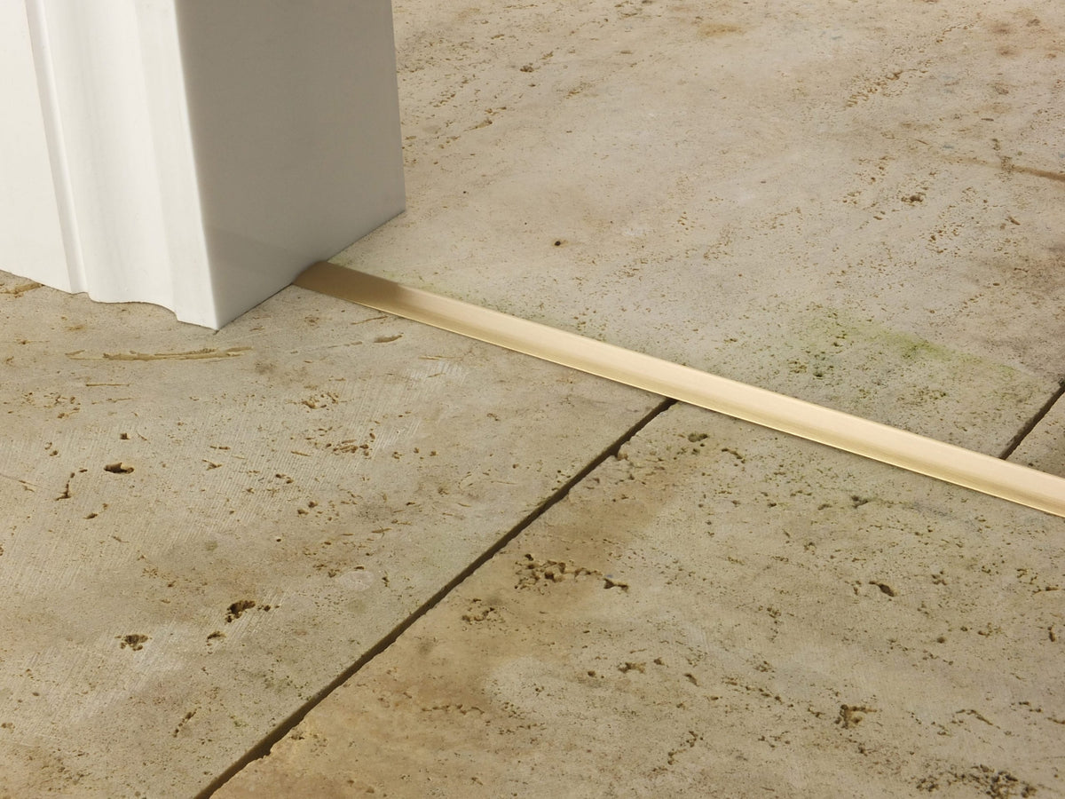 Premier T Bar Door Threshold in Satin Brass | Stair Rods Direct