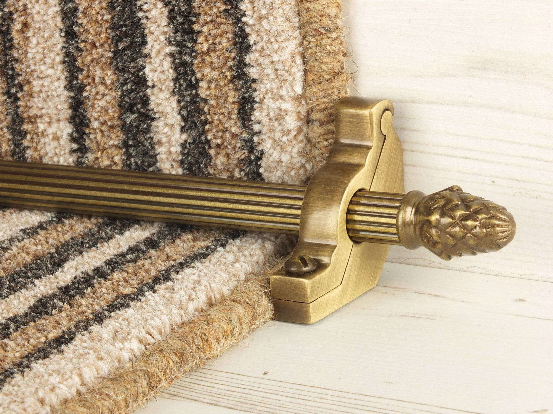Old Sliding Rods Sherwood Stair Rods in Antique Brass | Quality Staircase Accessories