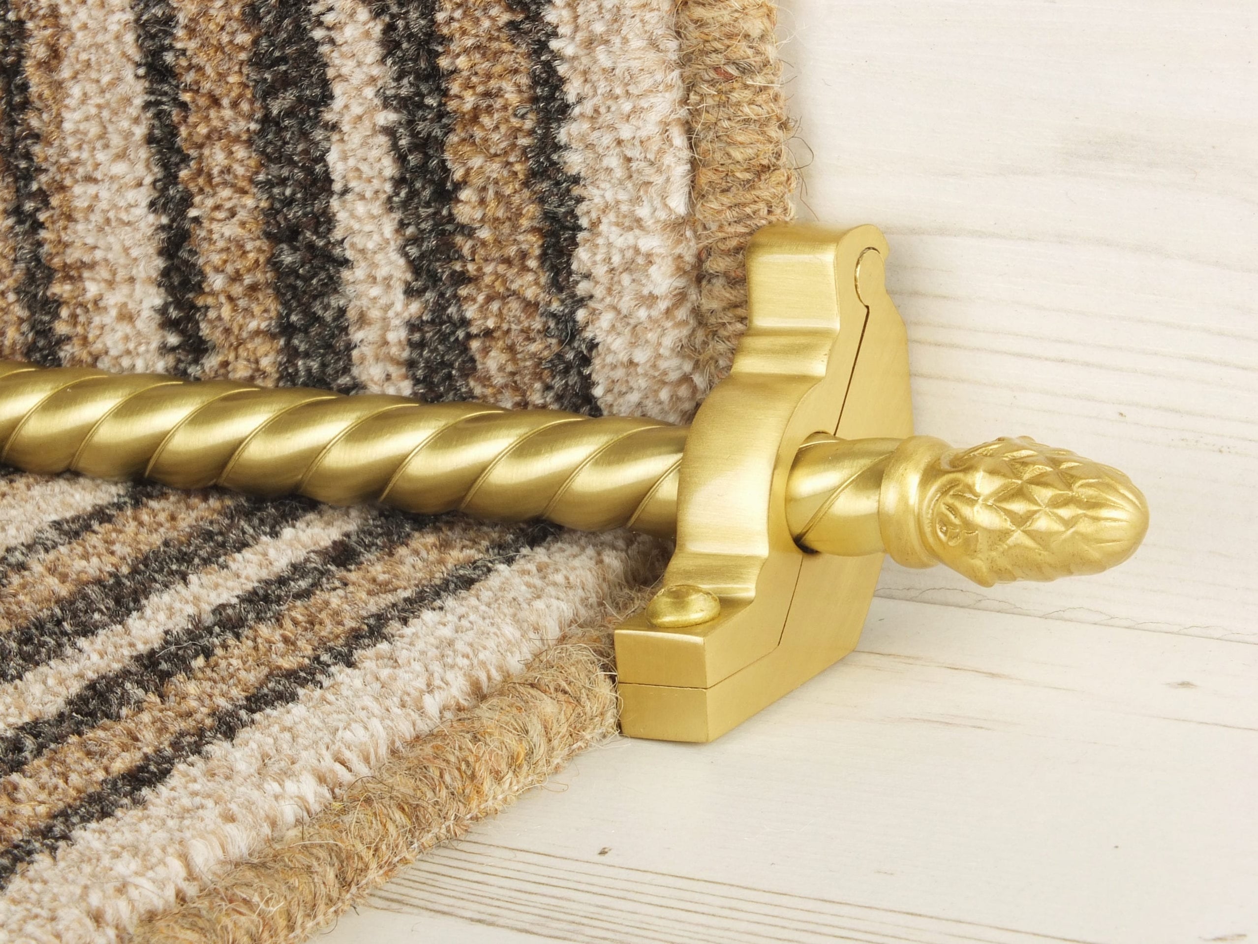 Stair Rods Set Sherwood Stair Rods in Satin Brass | Quality Staircase Accessories