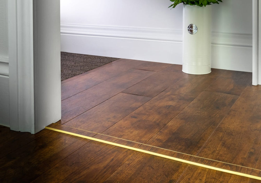 Transition Rods Ali Tramline Transition in Polished Brass | Quality Door Threshold Strips